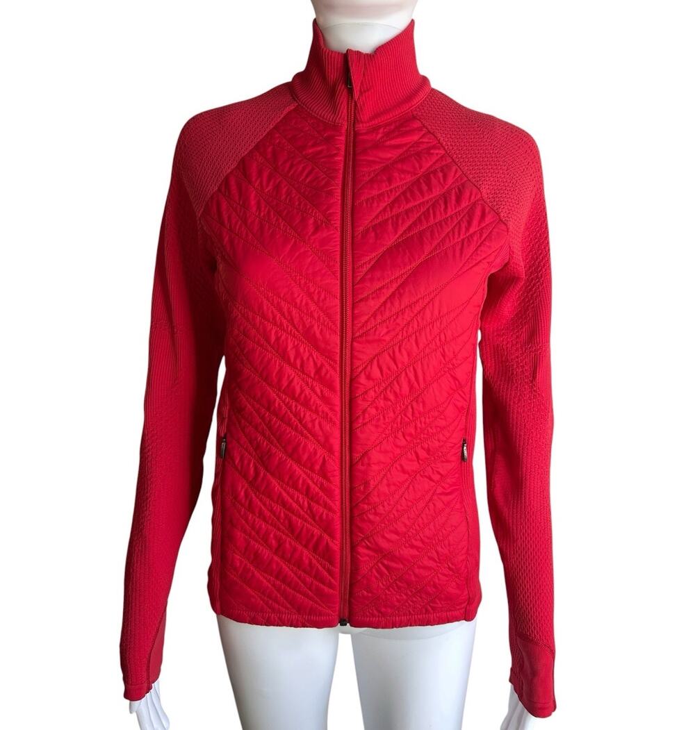 Athleta Flurry Force II Jacket Womens M Matador Red PrimaLoft 982732 Running EUC